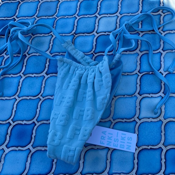 Frankie’s Bikini Terry Cloth bottoms in sky blue - Picture 3 of 4
